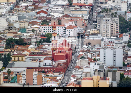 Vista aerea della città di Salta e la chiesa di San Francisco - Salta Argentina Foto Stock