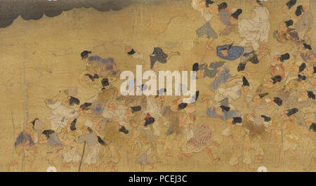 70 Ban Dainagon Ekotoba - Fire e persone B Foto Stock