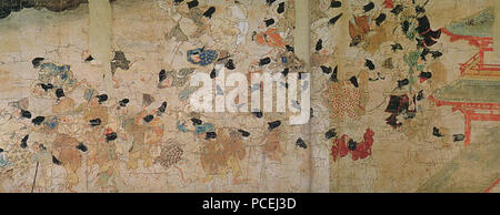 70 Ban Dainagon Ekotoba - Fire e persone D Foto Stock