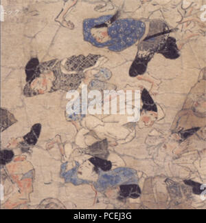 70 Ban Dainagon Ekotoba - Fire e persone G Foto Stock