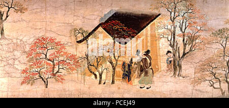 70 Ban Dainagon Ekotoba - persone a casa Foto Stock