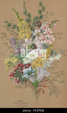 47 Anna Stainer-Knittel Alpenblumenstrauß 1889 Foto Stock