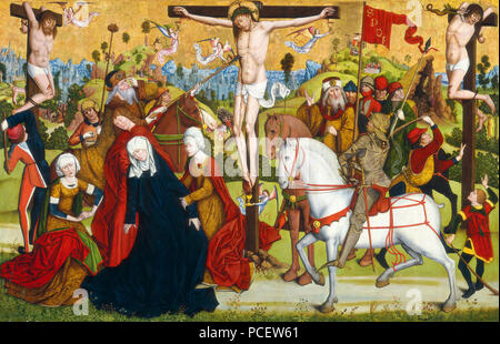 Master della morte di San Nicola di Münster (tedesco, attivo c. 1460 - 1490 ), il Calvario, c. 1470/1480, olio su pannello, Patroni' permanente del fondo 109 Calvario e-002728-20111019 Foto Stock