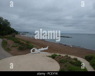 Cleveland segno ad Euclid Beach Foto Stock