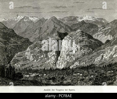 49 Ansicht des Taigetos bei Sparta - Schweiger Lerchenfeld Amand (Freiherr von) - 1887 Foto Stock