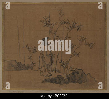 99 Brooklyn Museum - Album Leaf studioso di pittura e bambù Foto Stock