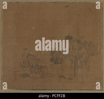 99 Brooklyn Museum - Album Leaf pittura di tre figure di ridere Foto Stock