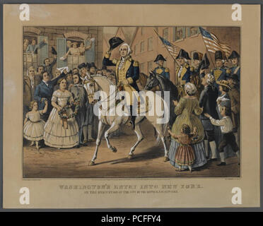 102 Brooklyn Museum - Washington è entrata in New York - Currier Ives Foto Stock