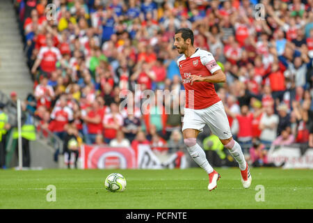 Dublino, Irlanda. 1 agosto, 2018. Dell'Arsenal Mkhitaryan Henrikh corre con la palla durante il Chelsea v Arsenal International Champions Cup in Aviva Stadium. Credito: Ben Ryan SOPA/images/ZUMA filo/Alamy Live News Foto Stock