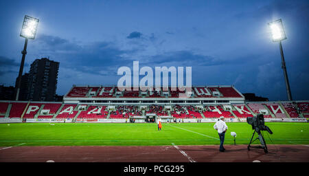 Cair Stadium, Nis, Serbia. 2 agosto, 2018. UEFA Europa League qualificazione, secondo turno di qualificazione, seconda gamba; Radnicki Nis contro il Maccabi Tel Aviv; vista generale del Cair Stadium Credito: Azione Sport Plus/Alamy Live News Foto Stock