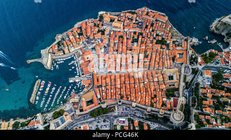 Mura della Città Vecchia di Dubrovnik, Croazia Foto Stock