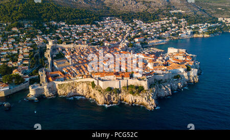 Mura della Città Vecchia di Dubrovnik, Croazia Foto Stock