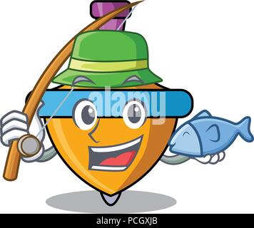 La pesca spinning top mascotte cartoon Illustrazione Vettoriale