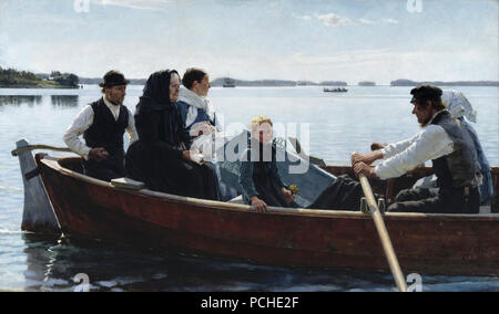 Albert Edelfelt - il trasporto di un bambino la bara - Foto Stock