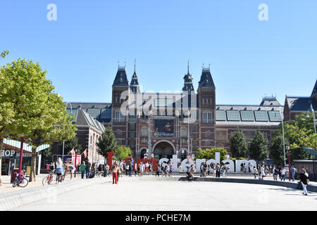 'I Amsterdam' di fronte al Museo Rijks, Amsterdam. Giugno, 2018 Foto Stock