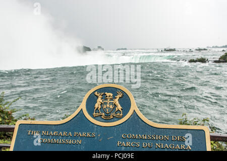 Incredibile vista sulle cascate del Niagara in Ontario, Canada mostrando come enormi che sono Foto Stock