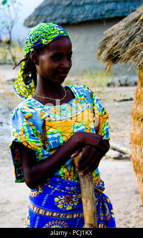 Vista fulbe aka fulani tribù donna - 26-02-2014 Tchamba , Camerun Foto Stock