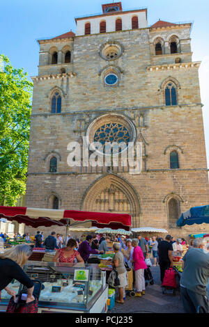 Mercato di Cahors, lotto reparto, Occitanie, Francia, Europa Foto Stock