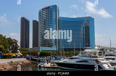 Una vista su hotel Marriott a San Diego, California,Usa Trova immagini simili Foto Stock