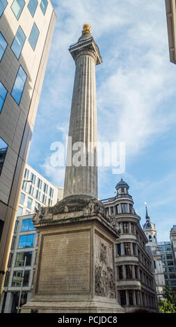 'Monument' (al Grande Incendio di Londra), Londra Foto Stock