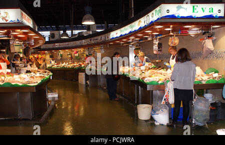 La Boqueria Fresh Food Market Barcellona Spagna Europa Foto Stock