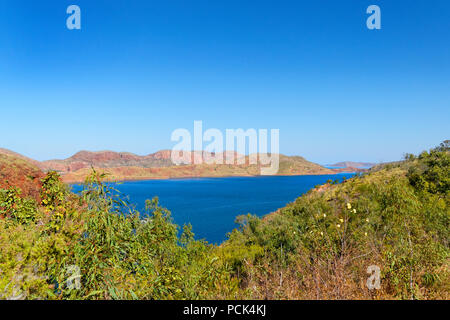 Il lago di Argyle uomo rese fresche lago d acqua dal fiume Ord, Kimberley, Northwest Australia Foto Stock