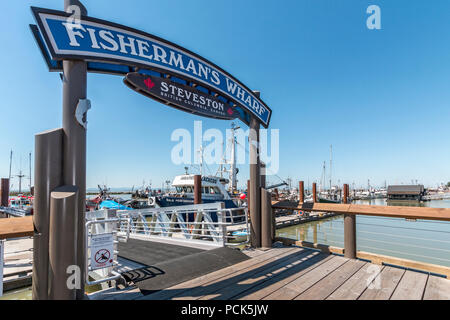 Fisherman Wharf in Steveston, BC, Canada. Foto Stock