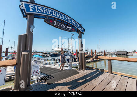 Fisherman Wharf in Steveston, BC, Canada. Foto Stock