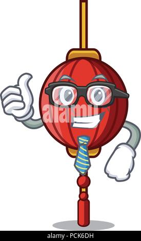 Businessman cinesi carattere lanterna cartoon Illustrazione Vettoriale