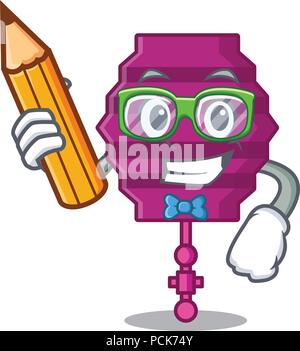 Carta dello studente carattere lanterna cartoon Illustrazione Vettoriale