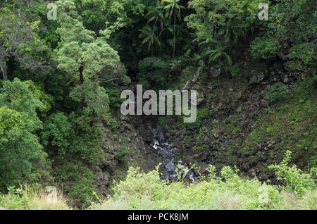 Piccola insenatura alla base di una cascata Foto Stock