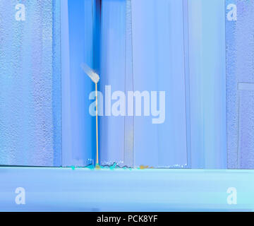 Abstract colorato la pittura ad olio su tela la texture. Disegnata a mano pennello, olio dipinti del colore dello sfondo. Arte moderna dipinti ad olio con verde, blu c Foto Stock