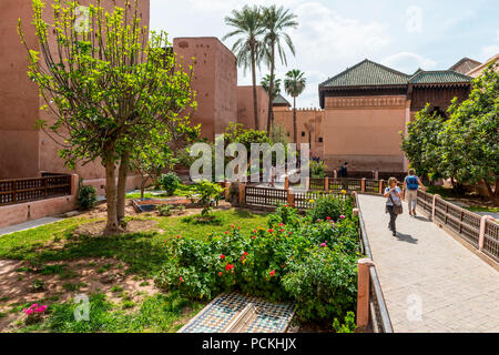 Mausoleo, Tombe Saadiane o Tombe Saadiane, Marrakech, Marocco Foto Stock
