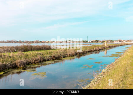 L'Italia, Cervia. Questa città è famosa per il suo sale. Saltern risalgono a tempi antichi. Foto Stock