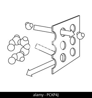 La filtrazione di acqua icona nella schema di progettazione isolato su sfondo bianco. Acqua sistema di filtrazione stock simbolo illustrazione vettoriale. Illustrazione Vettoriale