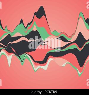 Grande per la visualizzazione di dati. Streamgraph. Infografico futuristico. Inf Illustrazione Vettoriale