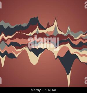 Grande per la visualizzazione di dati. Streamgraph. Infografico futuristico. Inf Illustrazione Vettoriale