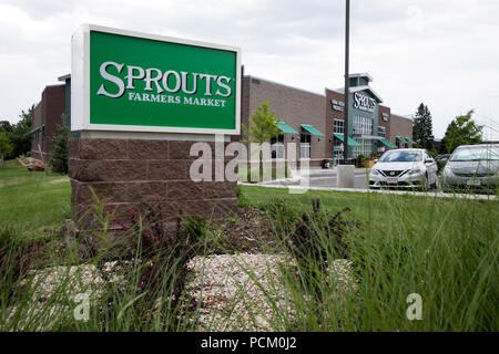 Un logo segno esterno di germogli Farmers Market retail drogheria in Arvada, Colorado, il 22 luglio 2018. Foto Stock