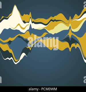 Grande per la visualizzazione di dati. Streamgraph. Infografico futuristico. Inf Illustrazione Vettoriale