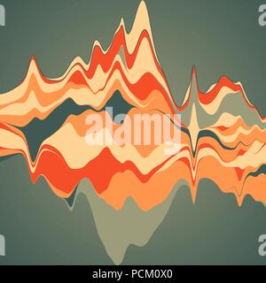 Grande per la visualizzazione di dati. Streamgraph. Infografico futuristico. Inf Illustrazione Vettoriale