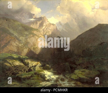 Alexandre Calame - Jungfrau, Svizzera - Walters 37108. Foto Stock