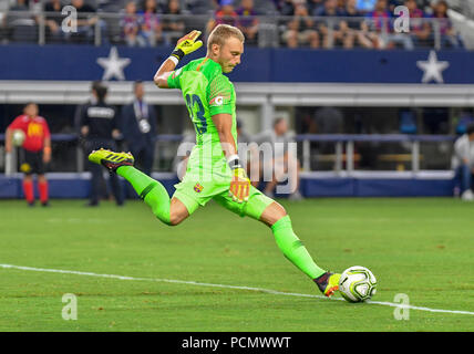 Jul 31, 2018: FC BARCELONA GK Jasper Cillessen #13 durante un gioco di MLS tra AS Roma e FC Barcelona di AT&T Stadium di Arlington, TX come Roma ha sconfitto il FC Barcelona 4-2 Albert Pena/CSM Foto Stock