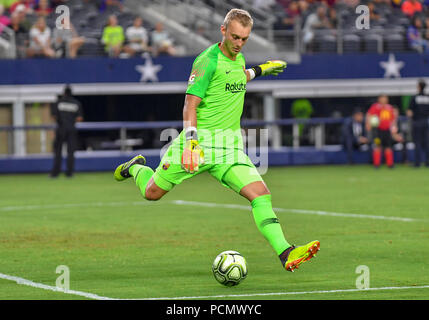 Jul 31, 2018: FC BARCELONA GK Jasper Cillessen #13 durante un gioco di MLS tra AS Roma e FC Barcelona di AT&T Stadium di Arlington, TX come Roma ha sconfitto il FC Barcelona 4-2 Albert Pena/CSM Foto Stock