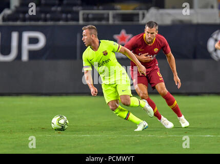 Jul 31, 2018: FC BARCELONA M Arthur Melo #4 durante un gioco di MLS tra AS Roma e FC Barcelona di AT&T Stadium di Arlington, TX come Roma ha sconfitto il FC Barcelona 4-2 Albert Pena/CSM Foto Stock