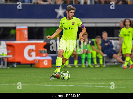 Jul 31, 2018: FC BARCELONA M Sergi Roberto #20 durante un gioco di MLS tra AS Roma e FC Barcelona di AT&T Stadium di Arlington, TX come Roma ha sconfitto il FC Barcelona 4-2 Albert Pena/CSM Foto Stock