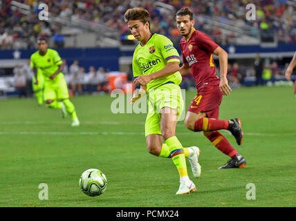 Jul 31, 2018: FC BARCELONA M Ricky Puig #8 durante un gioco di MLS tra AS Roma e FC Barcelona di AT&T Stadium di Arlington, TX come Roma ha sconfitto il FC Barcelona 4-2 Albert Pena/CSM Foto Stock