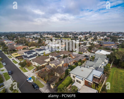 Vista aerea del Carrum - sobborgo di Melbourne sulla Penisola di Mornington Foto Stock