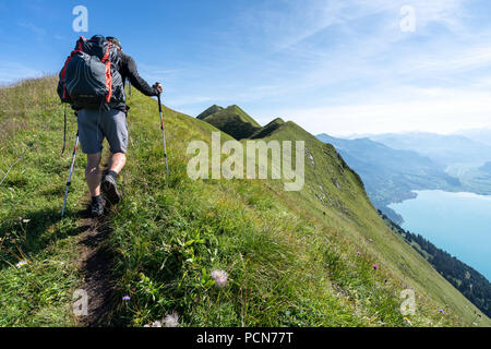 Escursioni sul crinale Hardergrat trail, Interlaken, Svizzera, Europa Foto Stock