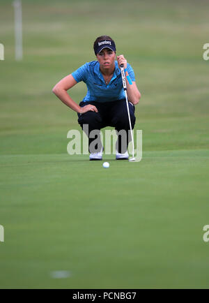 L'Inghilterra del Georgia scafo al primo verde durante il giorno due di Ricoh donna British Open al Royal Lytham & St Annes Golf Club. PRESS ASSOCIATION Foto, Immagine data: Frisday Agosto 3, 2018. Vedere PA storia golf femminile. Foto di credito dovrebbe leggere: Peter Byrne/filo PA. Restrizioni: solo uso editoriale. Uso non commerciale. Foto Stock