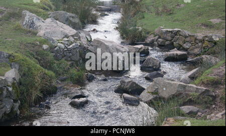 Fiume con pietre miliari Foto Stock